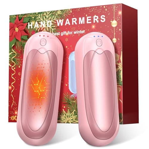 Hand Warmers Rechargeable 2 Pack, 2025 Upgraded Electric Portable Hand Warmers 7000mAh Electric Portable Pocket Heater with 3 Levels Warmth, Gift for Women Men, Pink