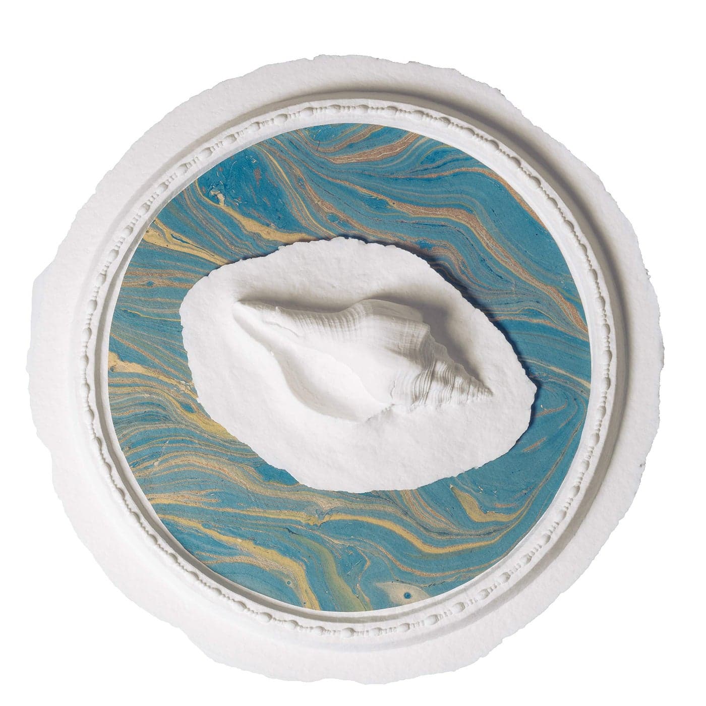 Earth Memorials Biodegradable Urn for Human Ashes Ocean Blue Seashell Floating Water Burial Urn for Cremation and Scattering W308
