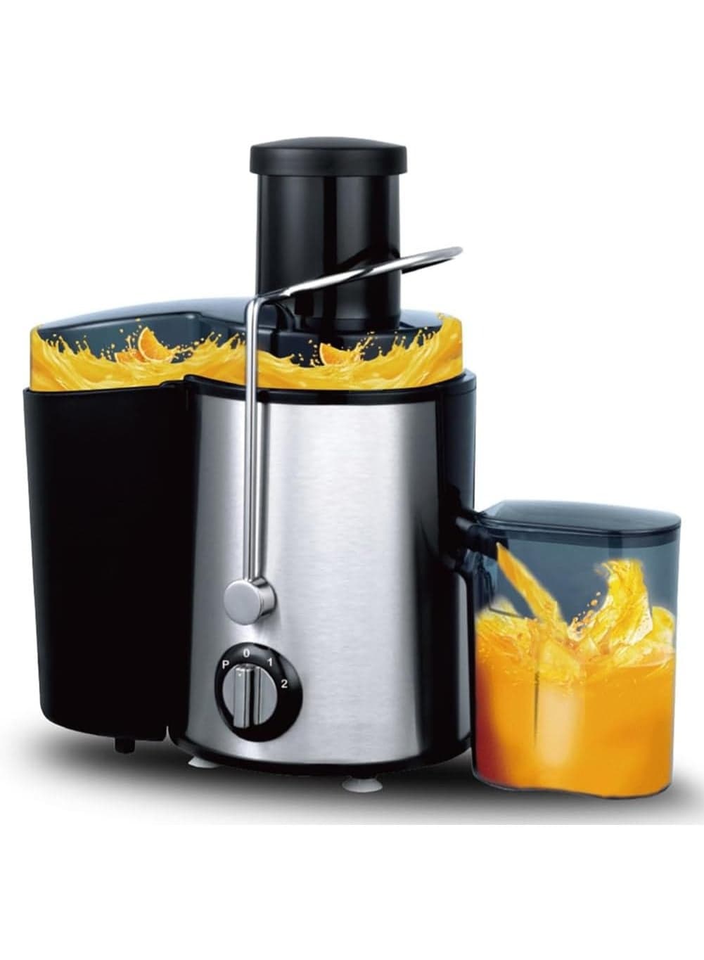 Juicer Machine, Slow Masticating Juicer with Anti-drip & Anti-slip Function, Juicer Extractor with 65mm Wide Mouth Food Chute for Whole Fruit and Vegetable A