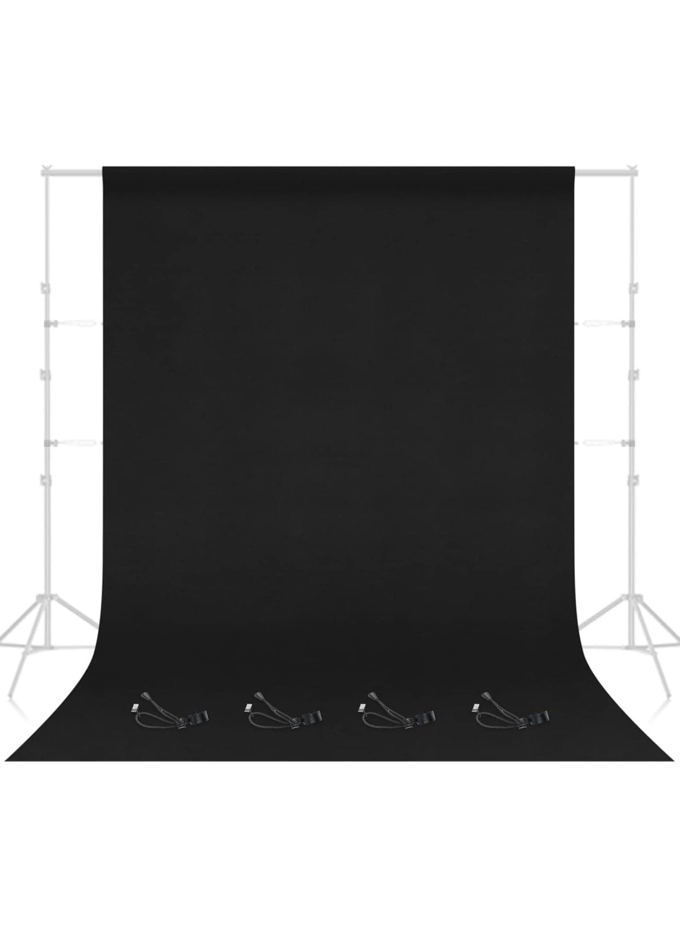 3 x 2 m Photography Black Backdrops for Wall Mounted Setup Photoshoot Pure Black Screen Cloth Sheet Background Zoom Polyester Photo Back Drop Pack for Party Photo Video Shoot