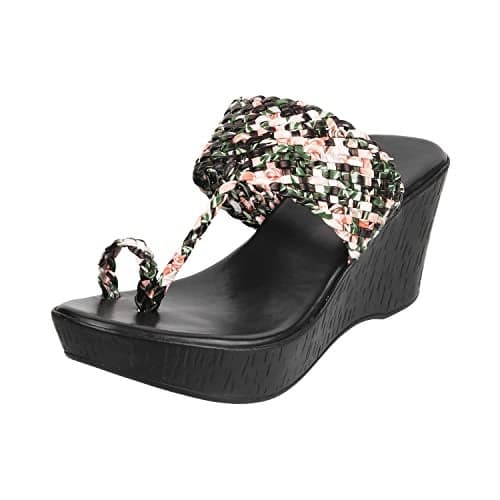 Metro Women Wedge Heel Slip-on Sandal Black UK/3 EU/36 (34-58)