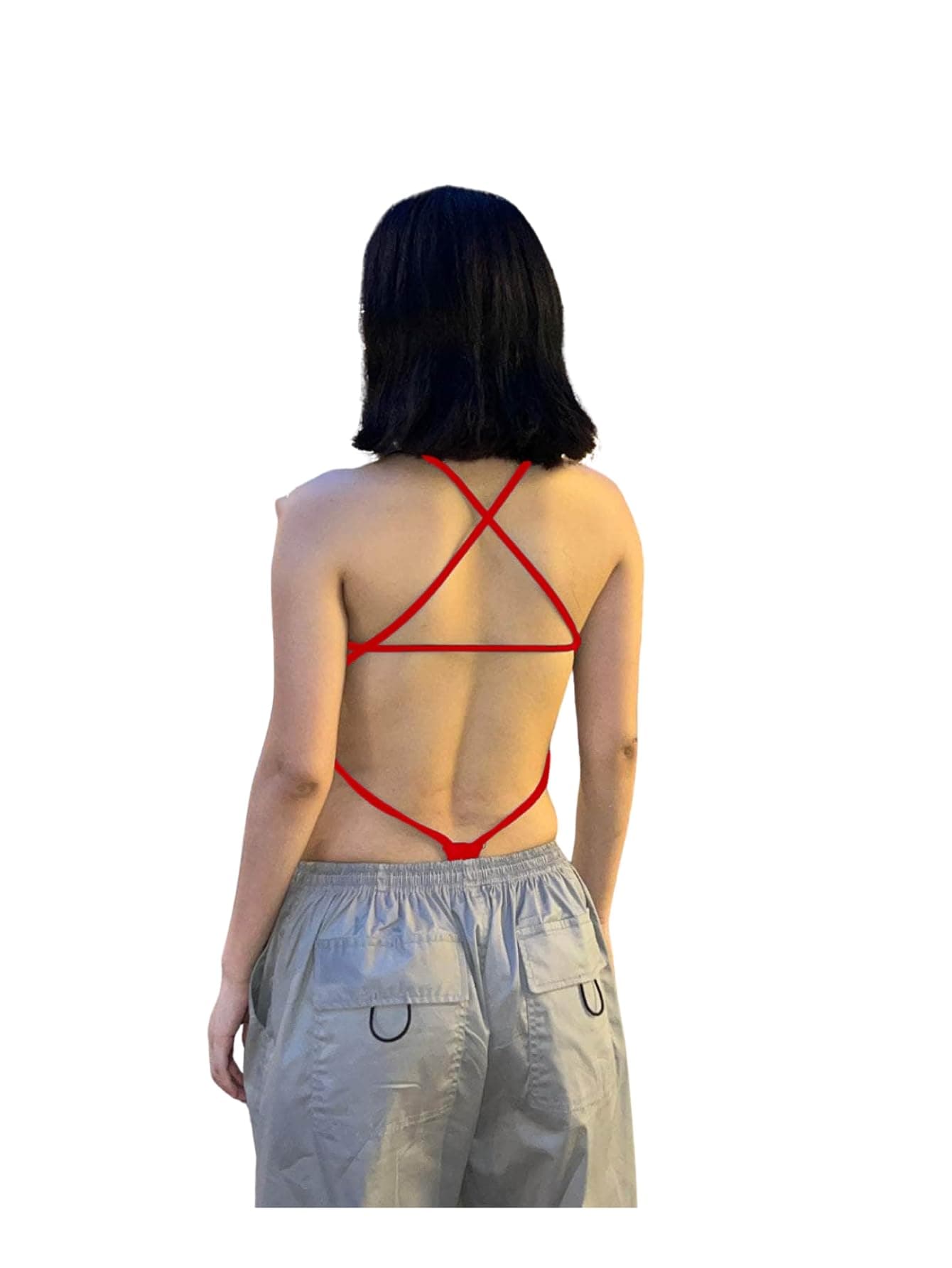 Aahwan Red Solid Slim Fit High Cut Bodysuit for Women's & Girl's(339-Red-S)