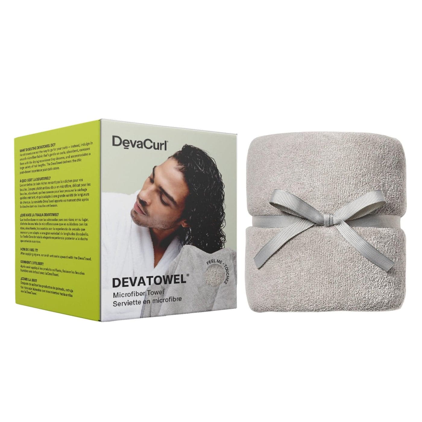 DevaCurl Microfiber AntiFrizz Hair Towel Gently Dries Gray