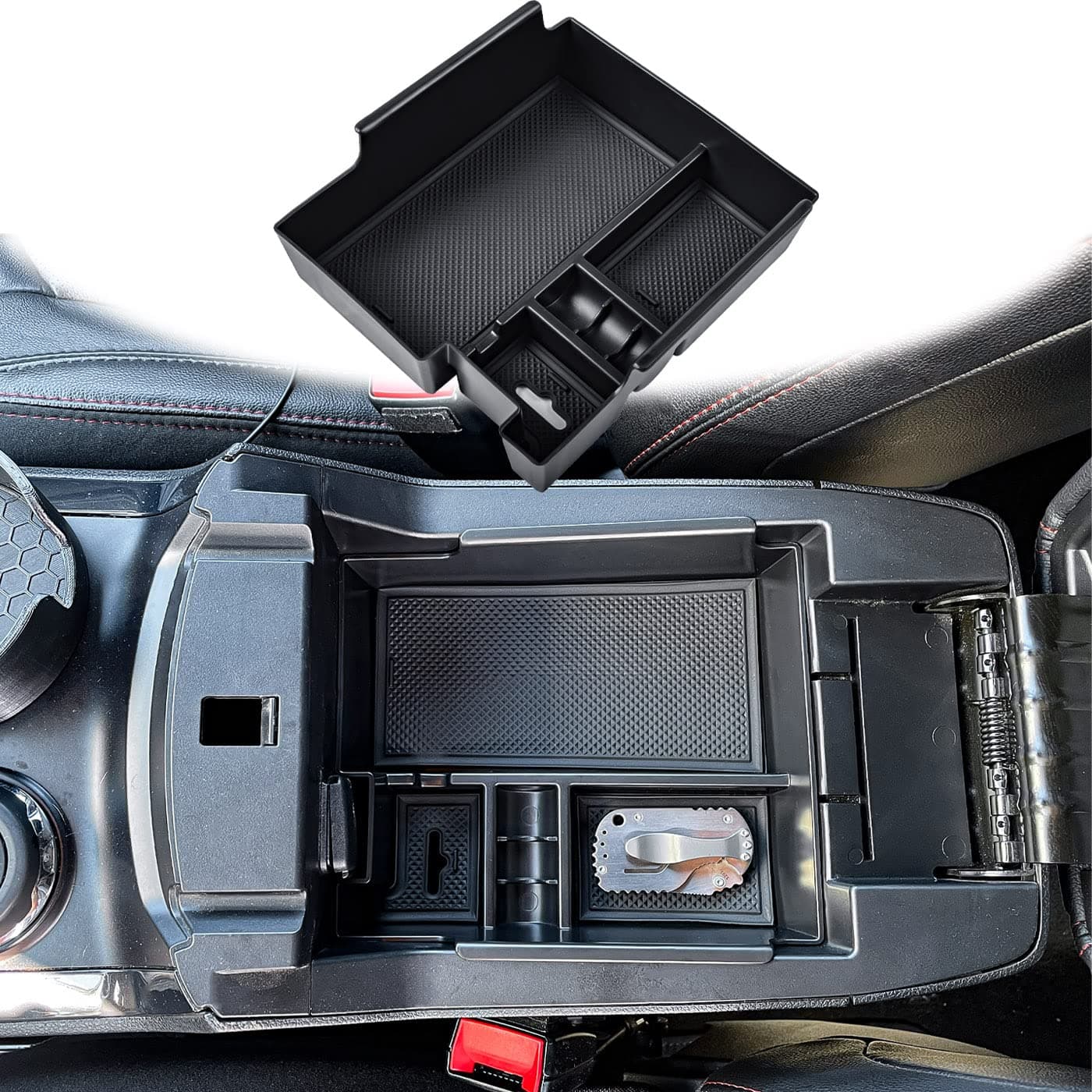 TACOBRO Center Console Organizer Tray Compatible with Ford Explorer 2012 2013 2014 2015 2016 2017 2018 2019 Accessories Armrest Glove Box Secondary Storage Divider Insert ABS Materials