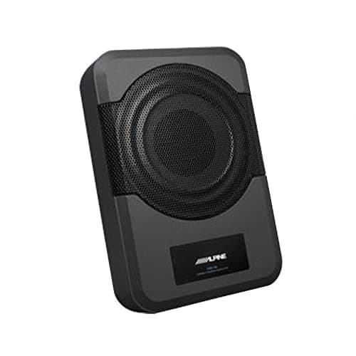 Alpine 8" Amplified Subwoofer (PWE-S8) 120W Compact Powered 8" Car Subwoofer for Under or Behind The Seat