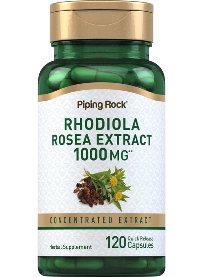 Rhodiola Rosea Extract Supplement | 1000mg | 120 Capsules | Concentrated Herbal Root | Non-GMO, Gluten Free