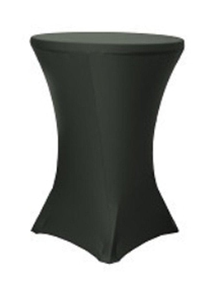 Tektrum 36inch 36 Cocktail Fitted Spandex Stretch Tablecloth Premium Fabric Black