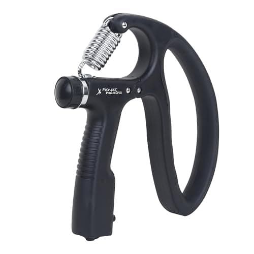 Fitness Mantra® D Shape 10KG To 100KG Weight Adjustable Professional Counter Hand Gripper| Black, D-SHAPE|,Polypropylene