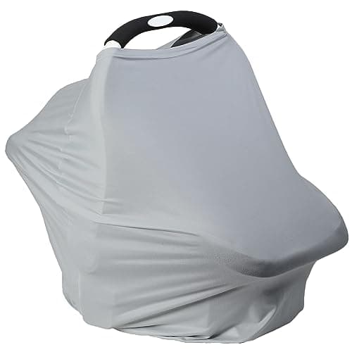 Breathable Car Seat Cover for Babies MultiPurpose Soft Rayon Nursing Cover for Breastfeeding High Stretchy Infant Carseat Canopy Stroller Cover Smooth Rayon Light Grey