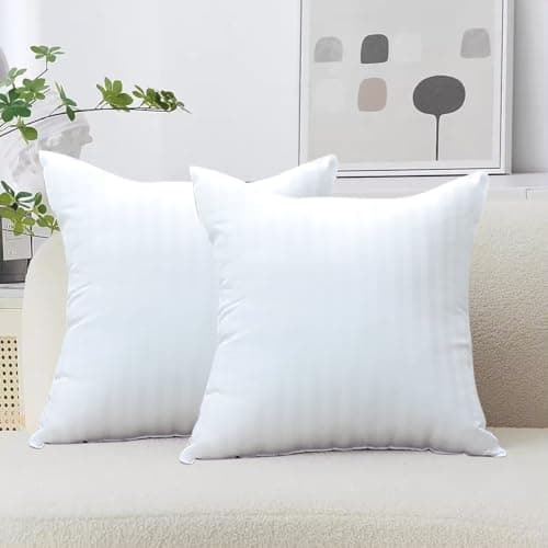 AVI Soft & Fluffy Micorfiber Filled Hotel Quality Premium Cushions Filler Set of 2, 12 x 12 Inch, Decorative Cushion for Sofa, Bed, Throw Pillow Insert, Office (White)