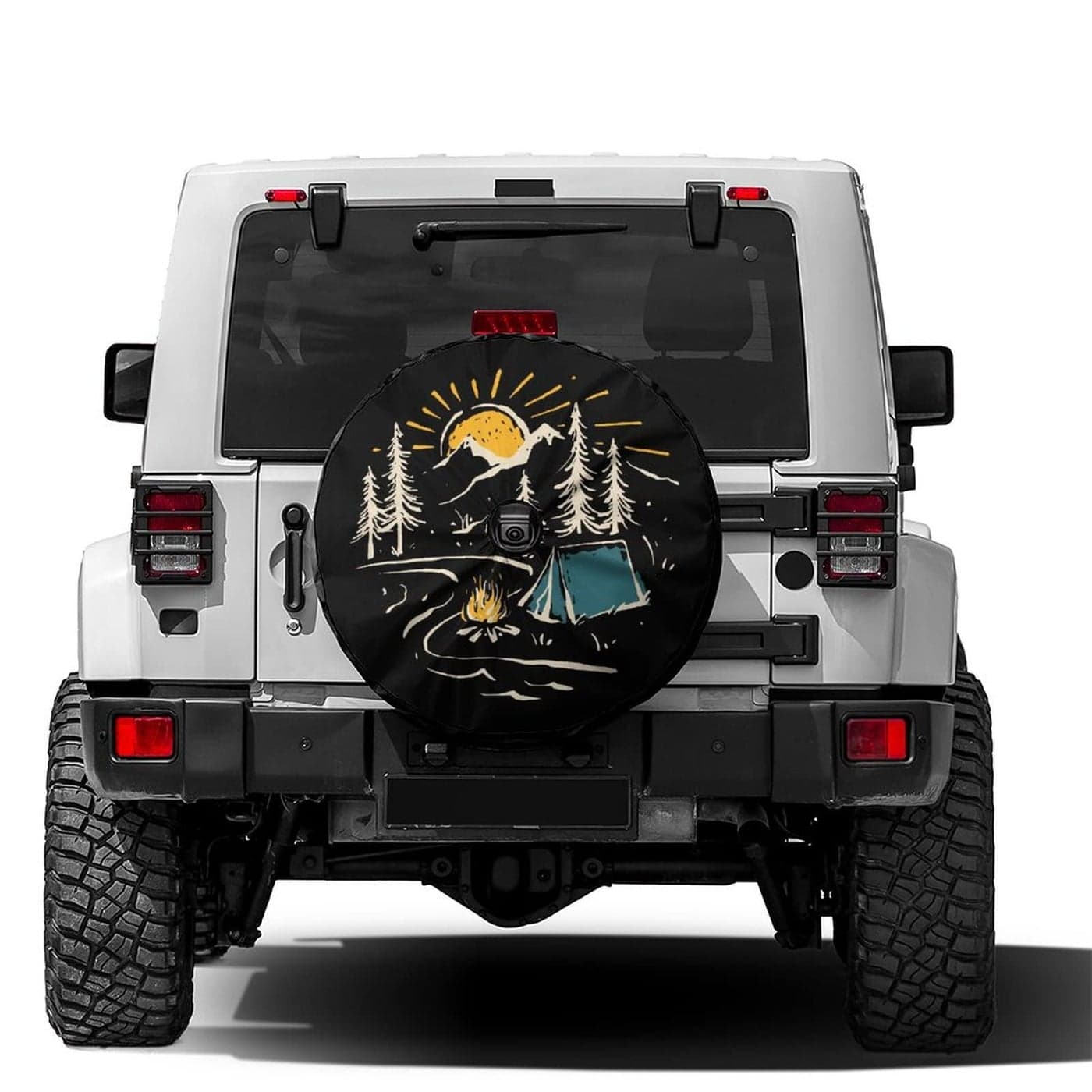 Delerain Spare Tire Cover with Backup Camera Hole Camping Hiking Wheel Covers Waterproof DustProof UV Sun Universal Fit for RV Trailer RV SUV Truck 17 Inch for Diameter 3133