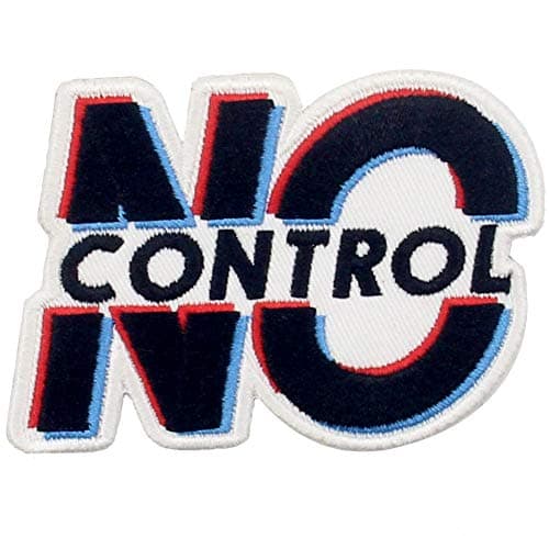 No Control Patch Embroidered Biker Applique Iron On Sew On Emblem