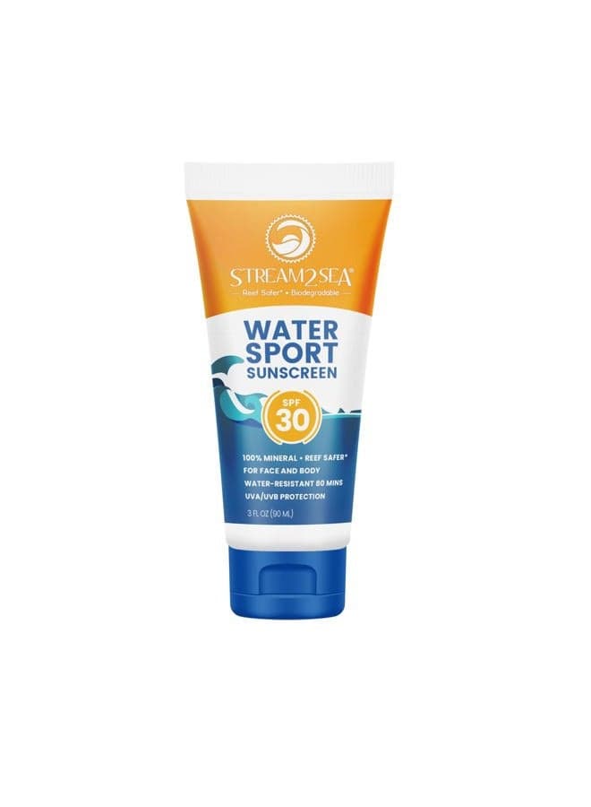 SPF 30 Mineral Sunscreen Biodegradable and Reef Safe Sunscreen, 3 Fl oz Non-Greasy and Moisturizing Mineral Sunscreen For Face Protection and Body Against UVA and UVB