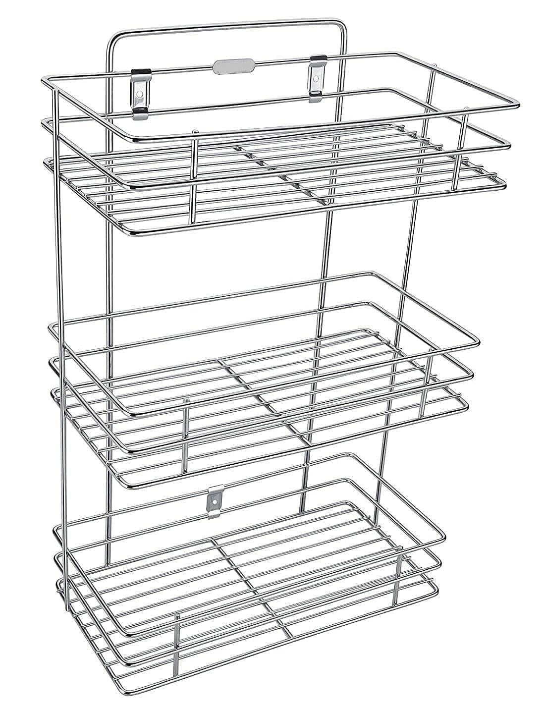 Q13® 3 Layer Wall Mount Stainless Steel Multipurpose Storage Rack/Shelf,Kitchen Rack and Shelves for Storage - 3 Tier Rack for Kitchen and Bathroom,Utensil Storage for House,Floating Shelves