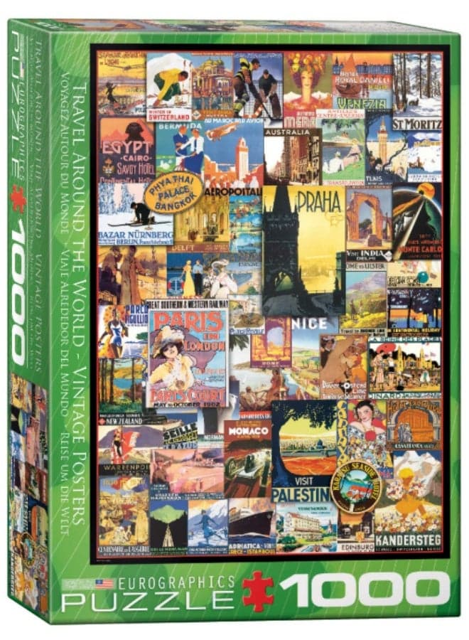 Eurographics Travel Around the World Vintage Posters 1000-Piece Jigsaw Puzzle