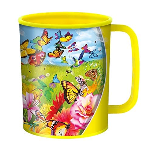 3D LiveLife Drinking Cup - Butter Flutter from Deluxebase. Lenticular 3D Butterfly Plastic Tumbler, 10 fl oz BPA-Free Reusable Drinkware. Animal Themed Cup and Durable Party Favour Gift