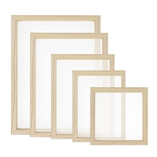 Worown 5 Different Size Wooden Paper Making Screens PaperMaking Mold and Deckle Paper Making Frames for DIY Paper Crafts