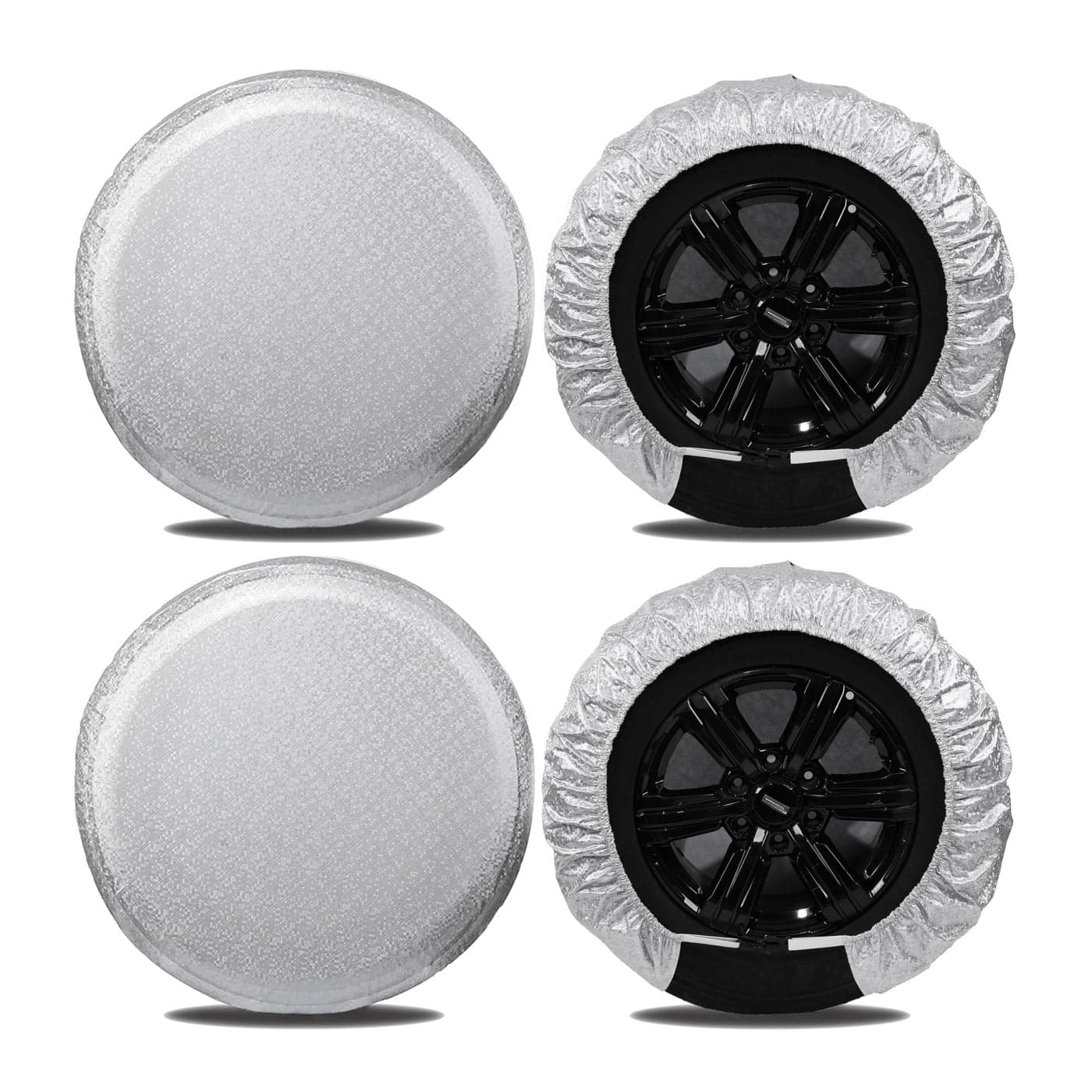 Tire Covers for RV Wheel 4 Pack SilverMoonet Oxford Waterproof UV Sun Protectors for Motorhome Boat Trailer Camper Van SUV D66cm x H28cm for Diameter 2426