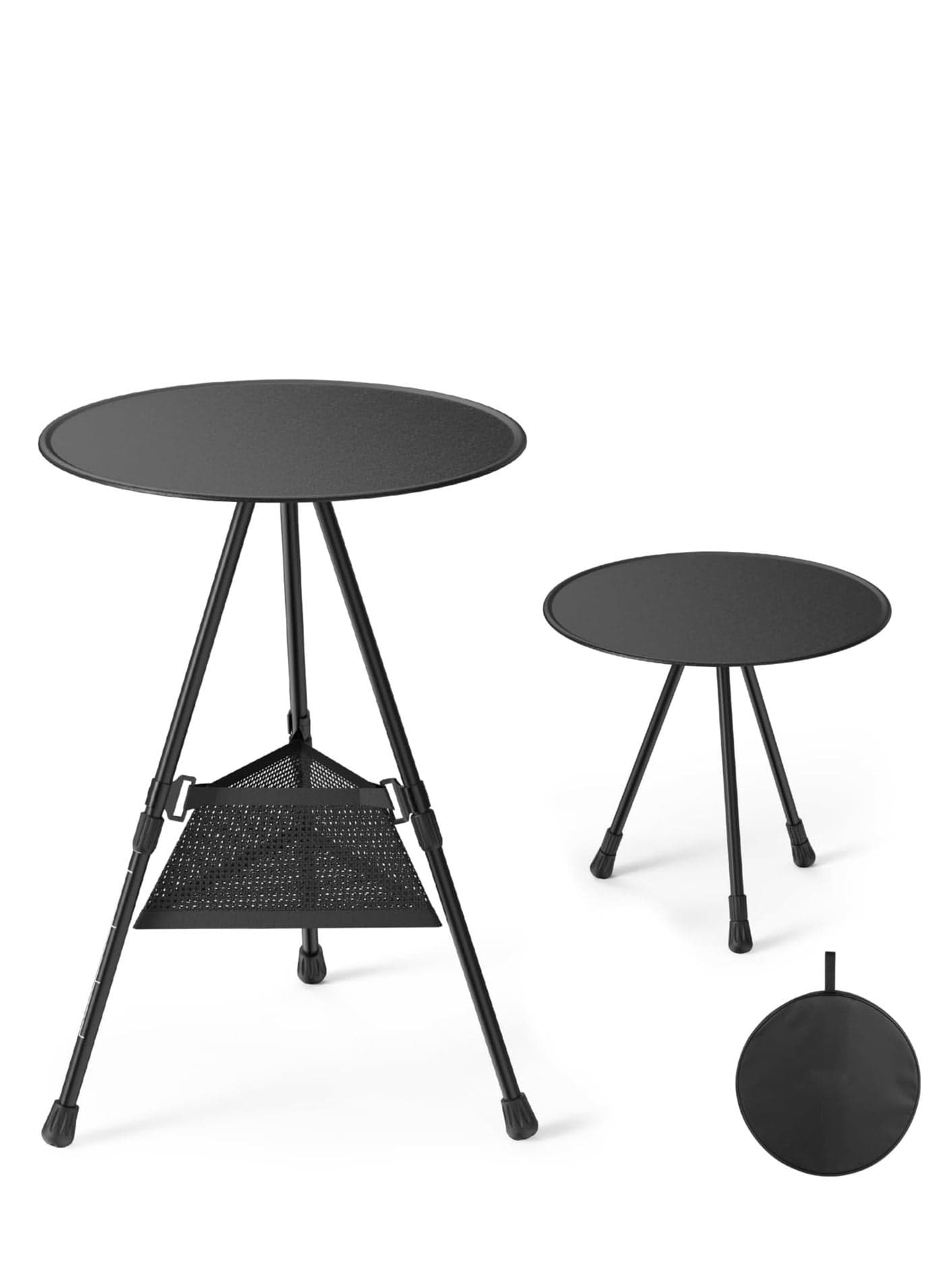 Portable Camping Table, Foldable and Adjustable, Small Lightweight Outdoor Table with Mesh Bag for Camping, BBQ, Picnics, Beach, Fishing, Hiking, Other Outdoor Activities, or Indoor Use