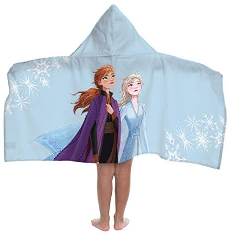 Jay Franco Kids Hooded Towel – 22" x 51" Super Soft Bath Wrap with 3D Hood, Beach, Pool & Travel, Official Licensed Product, Multi - Frozen