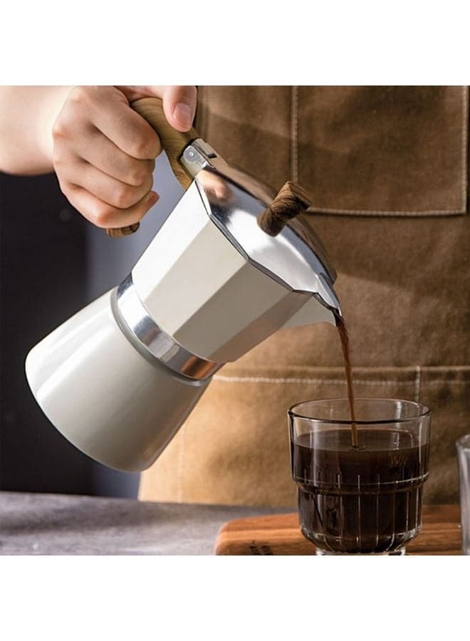 Coffee Pot, Italian Coffee Maker 6 cup/10 OZ Stovetop Espresso Maker for Gas or Electric Ceramic Stovetop Camping Manual Cuban Coffee Percolator for Cappuccino or Latte