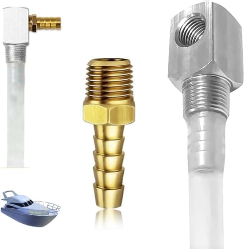 12 Marine Fuel Tank Pickup Tube with Strainer Fit Standard Universal Boat Fuel Gas Tank Replaces Part 70948 Polyethylene Fuel Withdrawal Tube with Brass Barb Connector