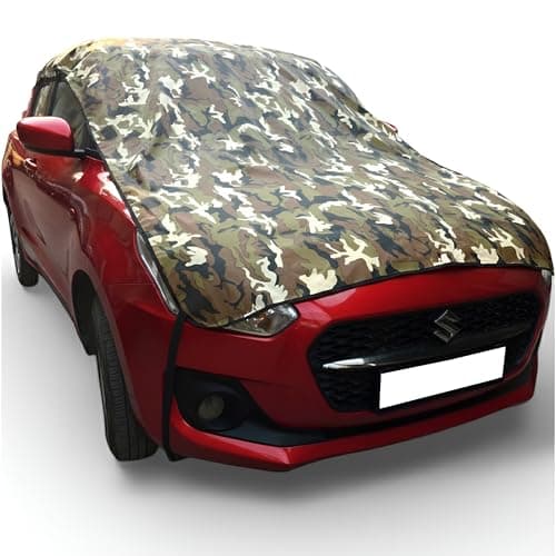 FAMEXON Waterproof, Half Car Body Cover All Weather Protection Half Car Cover Outdoor Uv Protection (Hatchback Cars No Matter Models of Year Or Variants It’s at All Hatchback) (Multocolor Hal Cover)
