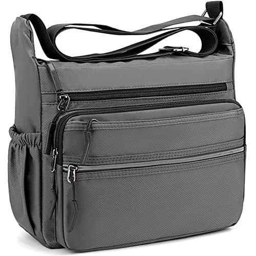 Mudono Messenger Bag for Men Nylon Waterproof Shoulder Bag Large Multi-pocket Crossbody Bag Daily Travel Work Bag Lightweight Satchel