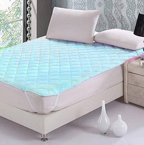 Jaipur Linen Cotton 100TC King Size Mattress Protector Sky Blue