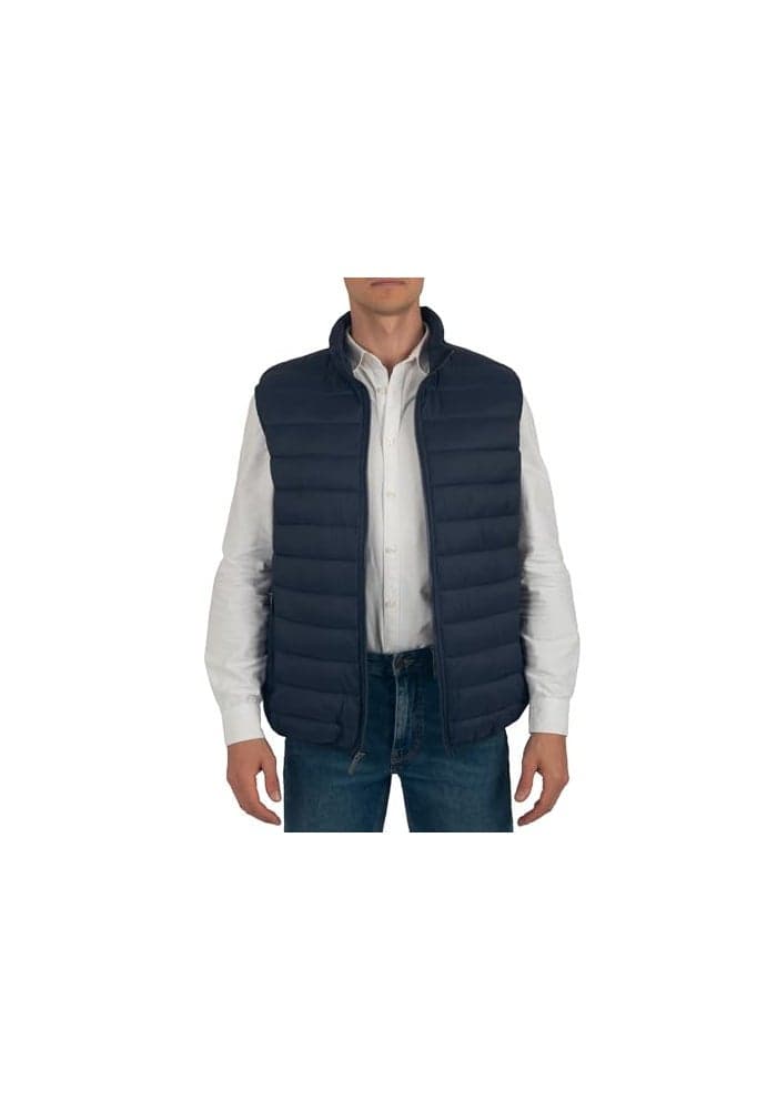 Alpine Swiss Clark Mens Puffer Vest Down Alternative Water Resistant Packable Outerwear Zip Up Pockets Warm Versatile Layer NVY Medium