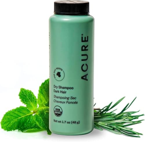Acure Dry Shampoo Mini Powder Dry Shampoo for Women with Brunette Dark Hair Care to Refresh Treated Color Tinted Hair with Rosemary Cocoa Non Aerosol Clean 100 Vegan 17 oz Travel Size
