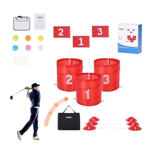 VEVOR Backyard Golf Game 3 Hole Golf Course Golf Game Practice Games Golf Chipping Game for Family Adults and Kids Portable Outdoor Yard Golf Game for Lawn Yard Camping Park Beach