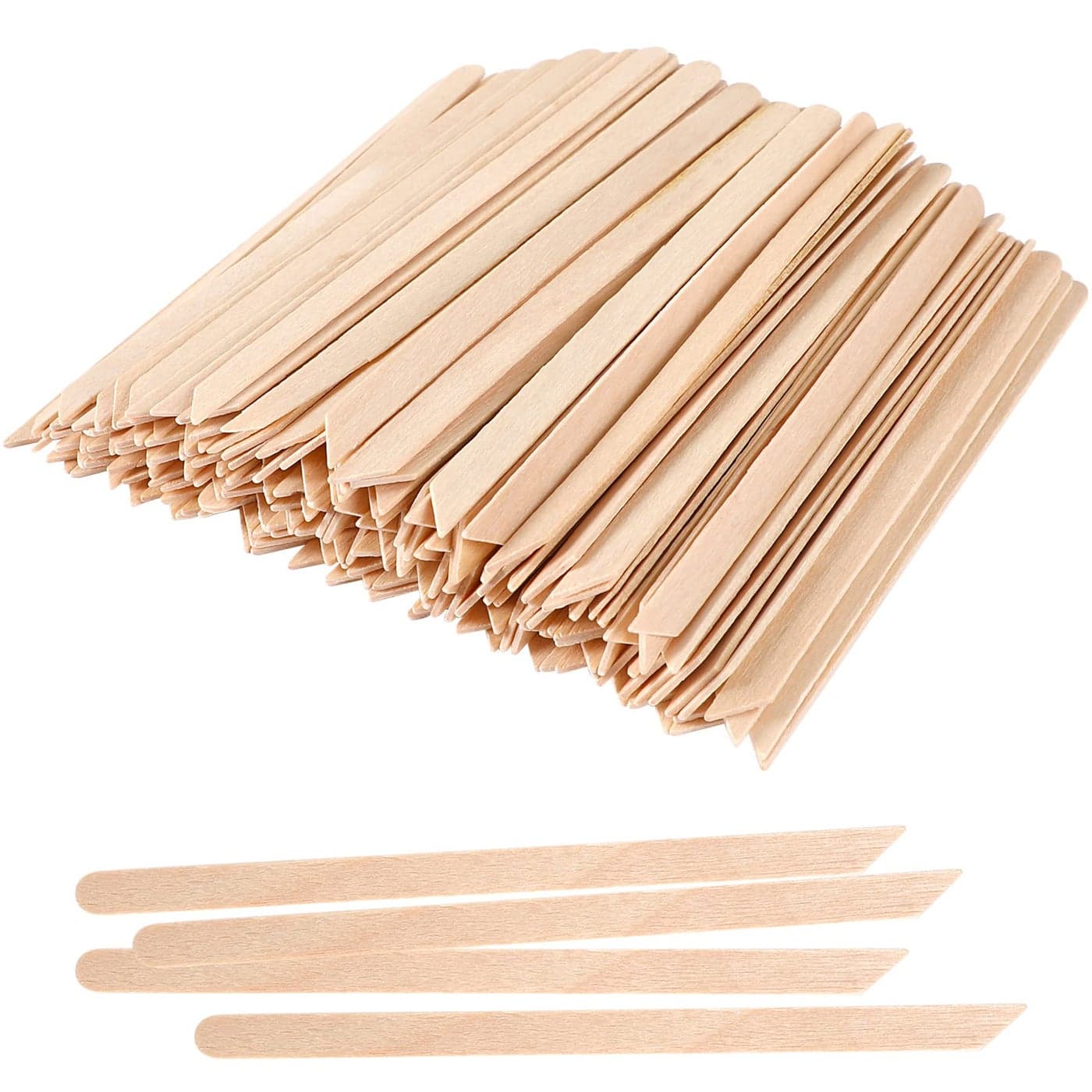 JANYUN 200 Pcs Eyebrow Waxing Sticks Wax Applicator Wood Waxing Spatulas for Body Eyebrow Lip Nose and Small Hair Removal SticksSlanted Handle