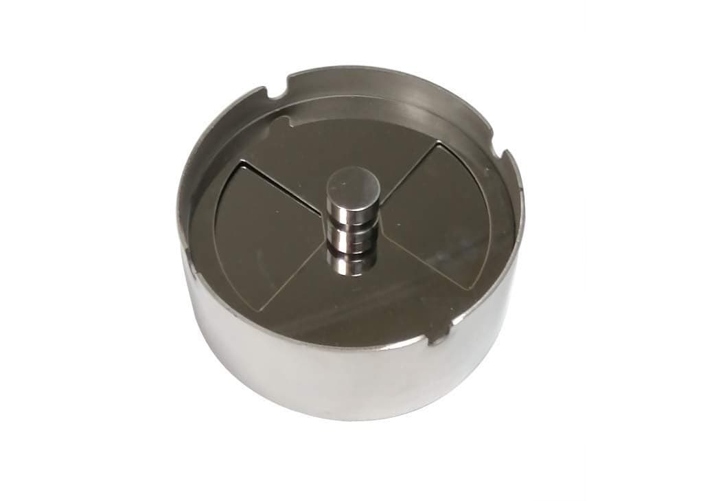 102x42MM High-grade Stainless Steel Anti Fall Round Revolving Ashtray with Cover Tray Wind-proof Ash-tray for Hotel Home Bar