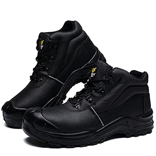 DRKA Water Resistant Steel Toe Work Boots For Men,6'' EH-Rated Safety Boots(19977-blk-11)