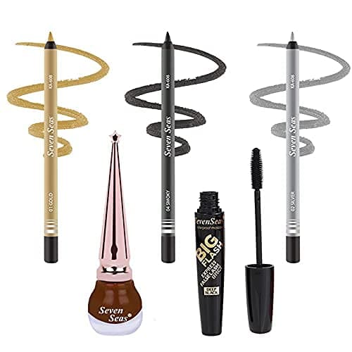 Double Intense Non Transfer Gel Kajal Gold Silver Black Smoky Deep Black Mascara MA06 Color Eyeliner SS5020
