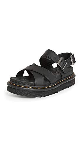 Dr. Martens Women's Ankle Strap Sandal, Black Hydro, 6