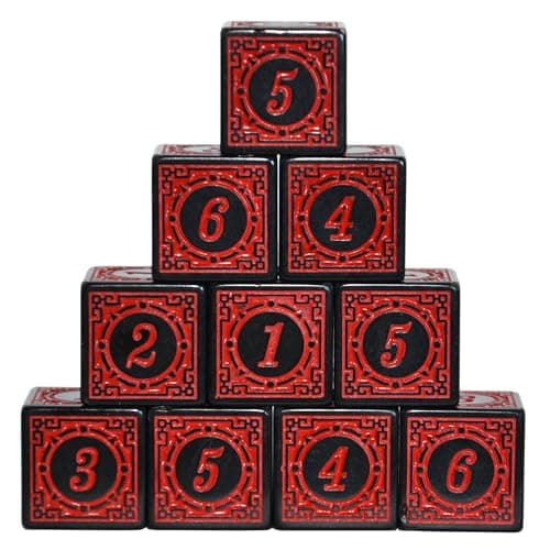 SmartDealsPro 10Pack D6 Six Sides 16mm Dice Die for DND MTG PRG Wow Table Game Math Teaching Red Letter