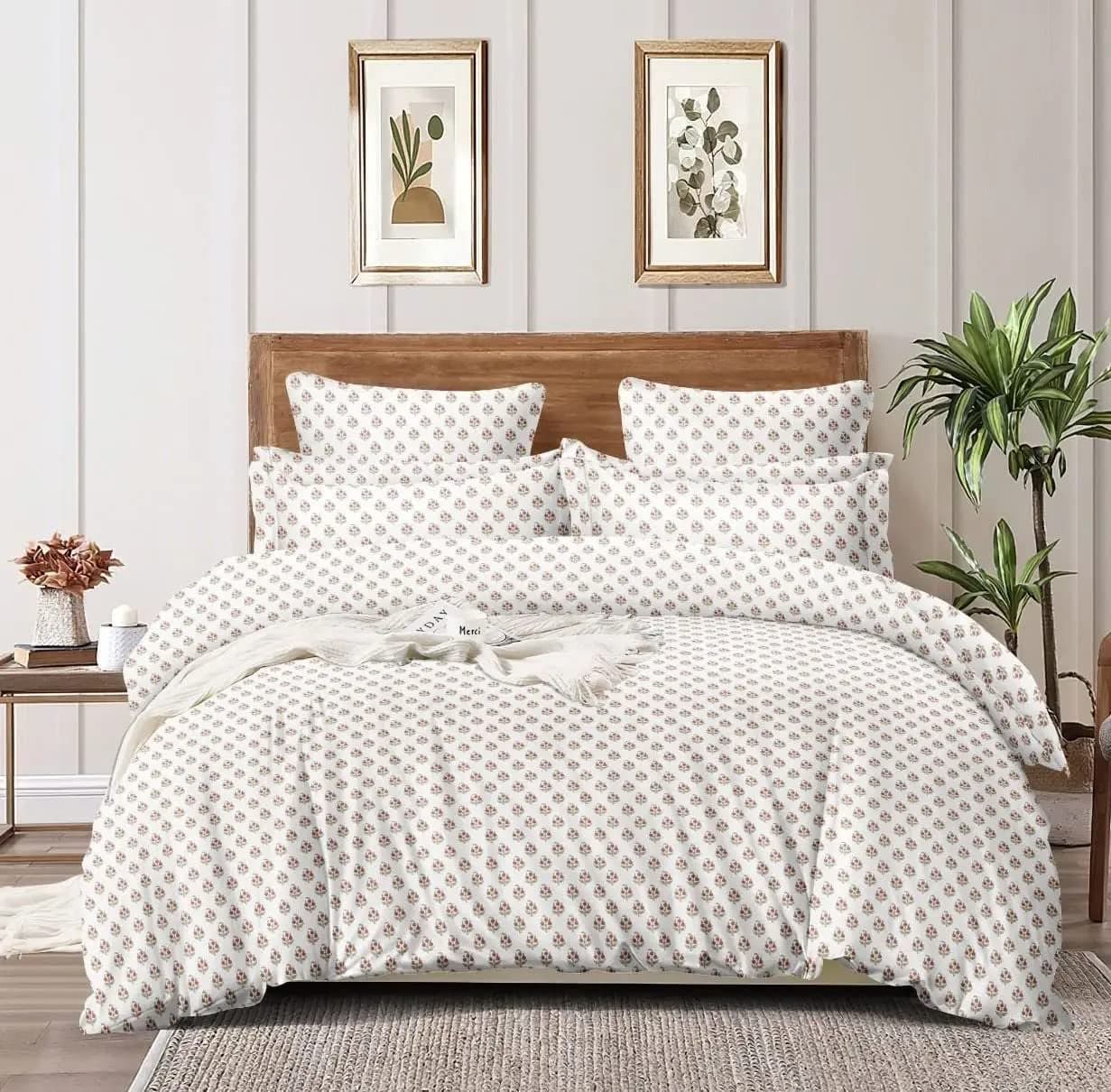 RRC Super Soft Microfiber Cotton Double Duvet Cover/Comforter Cover/Rajai Cover/Blanket Cover/Quilt Cover King Size 90X 100(Inches) with Zipper with Four Corner Ties