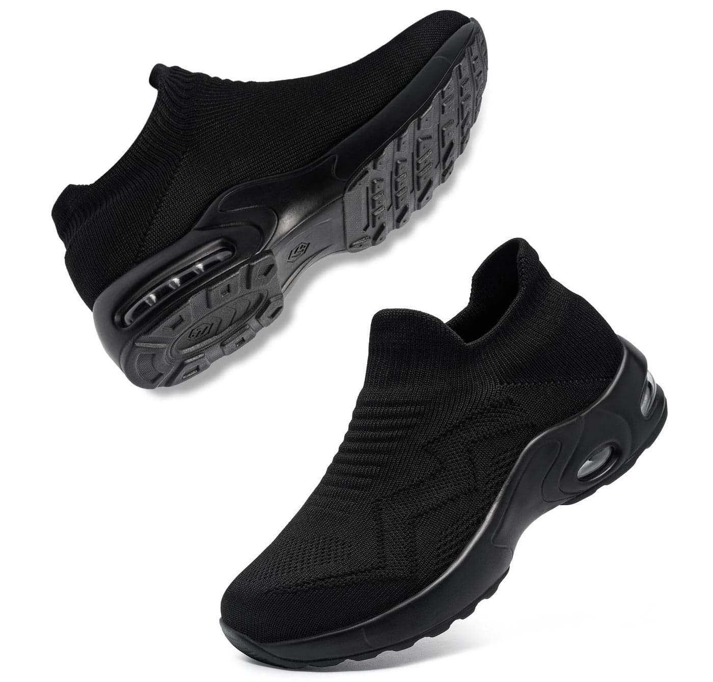 LARNMERN Steel Toe Steel Toe Shoes for Women Slip On Lightweight Nurse Shoes for Women Comfortable Hands-Free Work Nursing Shoes Woman Safety Shoes Sneakers Size 9,Black
