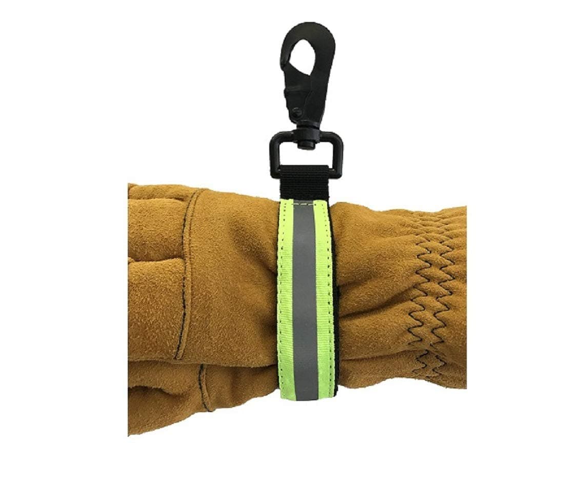 LINE2design Heavy Duty Firefighter Glove with Green Reflective Trim, 1 Count (Pack of 1)