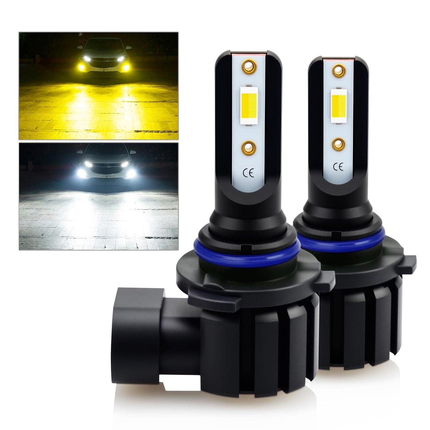 DLumina H10 Switchback LED Fog Light Bulbs 8000 Lumens 40W 300 Brightness Dual Color 6000K Xenon White3000K Golden Yellow 9145 9140 9045 9040 LED Fog Light DRL Bulb Upgrade Replacement Pack of 2