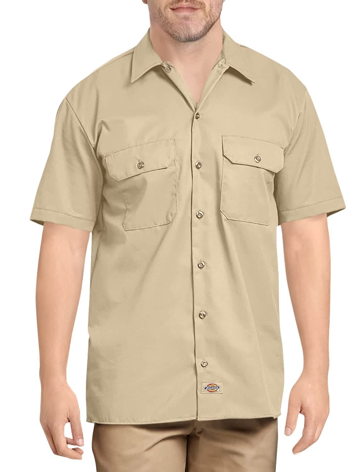 Dickies mens Short-sleeve Work Shirt, Desert Sand, 4X-Large Big
