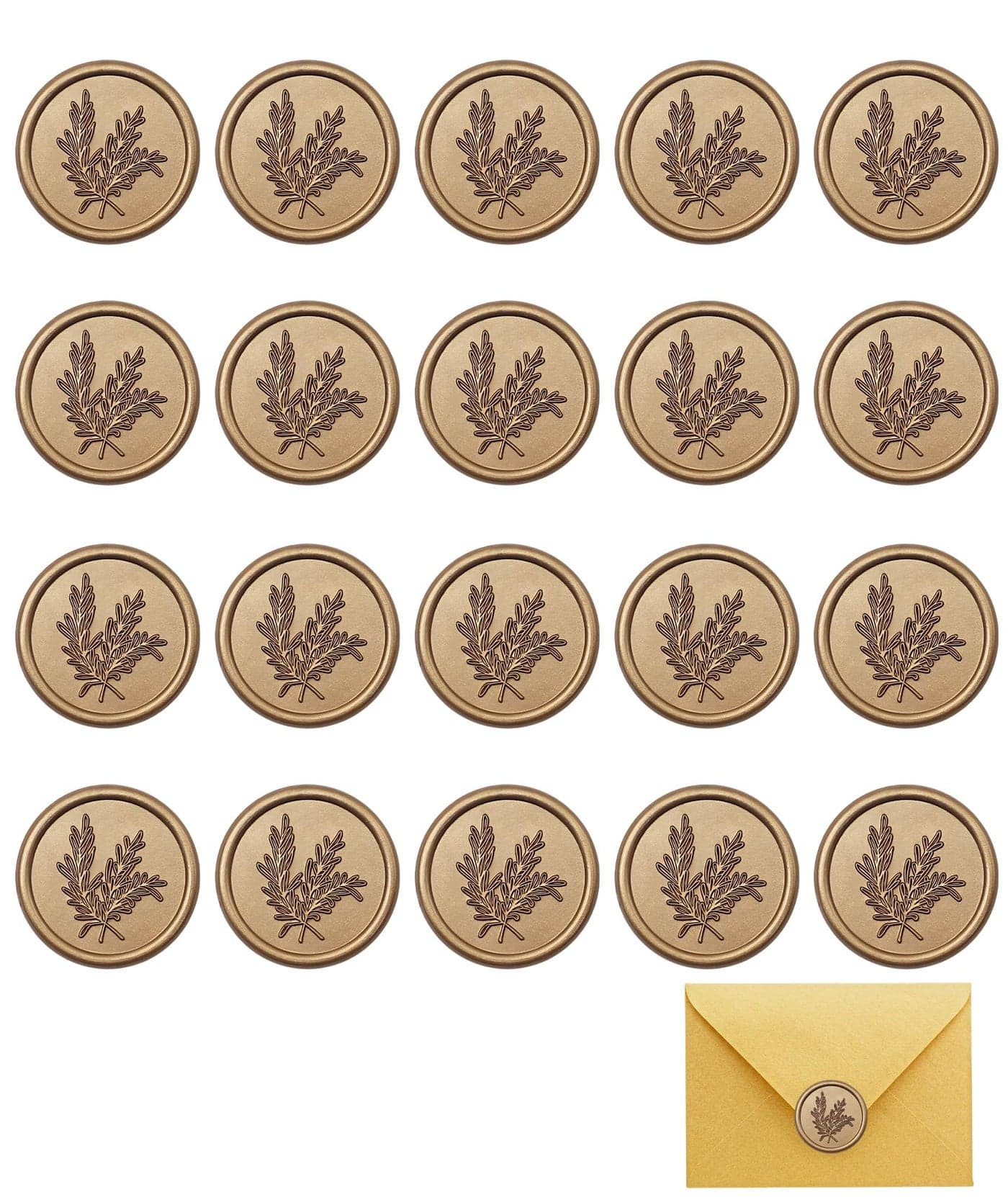 20 Wax Seal Stamp Kit, Premium Wax Seal Stickers for Wedding Invitations, Gift Wrapping, Party Decor, 30mm Embossing Stamp with Self-Adhesive Backing