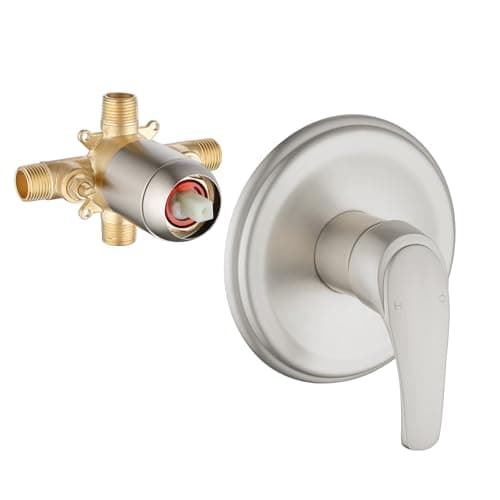 Wall Mount RoughIn Valve Shower Valves Shower Faucet Bathroom Trim Kit Single Handle Tub Shower Valve Mixer Brushed Nickel