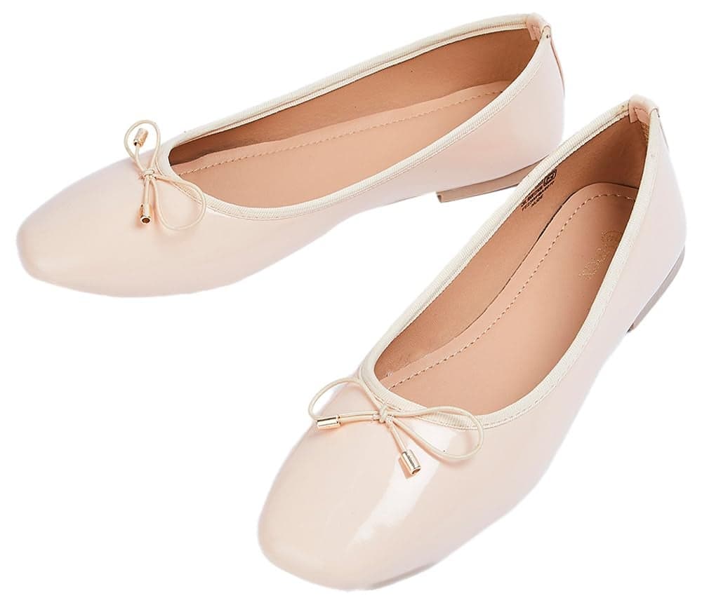 Women Bow-Detailed Ballerinas, Nude,37