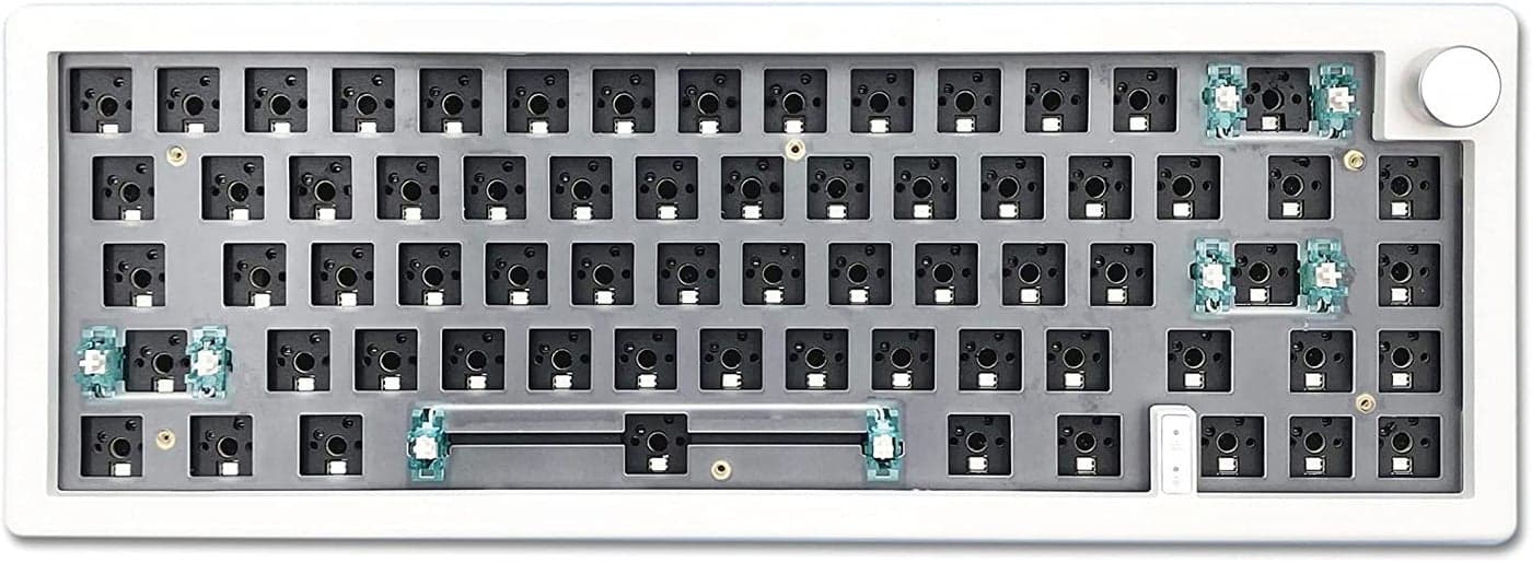 BOYI GMK67 Barebones Keyboard65 HotSwap Gasket Mounted Custom Mechanical Keyboard KitBluetooth 5024GTypeC Wired RGB Backlit DIY Kit with KnobWhite