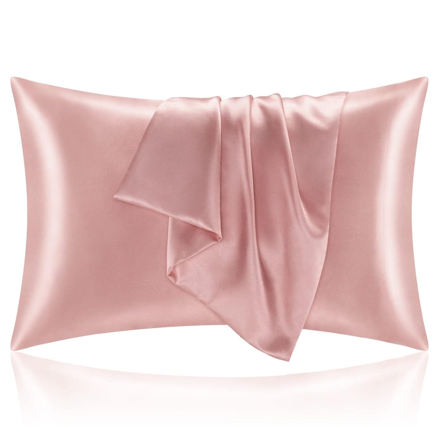 BEDELITE Satin Pillowcase with Zipper 2 Pack Rose Pink Pillow Cases Standard Size Super Soft and Cooling Similar to Silk Pillow Cases Gift for Women Men20x26 Inches