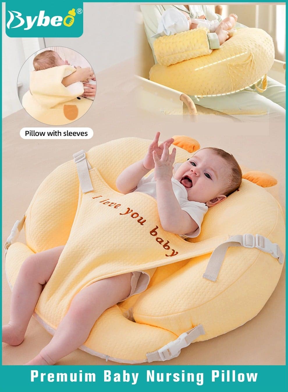 Baby Nursing Pillow, Infant Feeding Pillow for Breastfeeding & Bottle Feeding, Newborn Incline Pillow with Anti-Spill Design, Comfortable Feeding Support for Toddlers & Sitting Support for Mothers