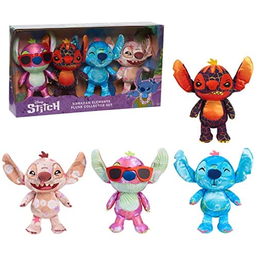 Just Play STITCH Disney Hawaiian Elements Plush Stuffed Animals Collector Set Officially Licensed Kids Toys for Ages 3 Up Amazon Exclusive